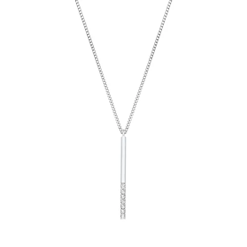 s.Oliver Damen Halsschmuck - Elegante Kette mit Zirkonia - Ketten mit Anhänger in Bijouterie, hochwertige 925 Sterling Silberkette, besetzt mit 7 funkelnden Zirkonia-Steinen, anpassbar von 42+3 cm für perfekten Tragekomfort.