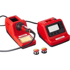 Rothenberger-Industrial Lötstation 1500003259, 60 Watt mit digitalem Display - Lötgeräte mit digitalem LC-Display für präzise Temperaturkontrolle von 200 bis 450°C, inkl. Zubehör und automatischem Schlafmodus für Sicherheitskomfort.