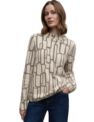 Langarmshirt STREET ONE Damen, Gr. 38, Soft Beige