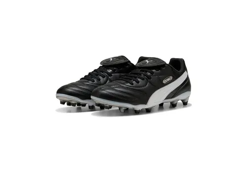 Puma King Liga Fußballschuhe Senior - Fußballschuhe für Erwachsene mit eng anliegender Passform, ideal für Rasen und Kunstrasen. Das weiche Obermaterial und die leichte Peba-Außensohle bieten Komfort und Präzision auf dem Platz.