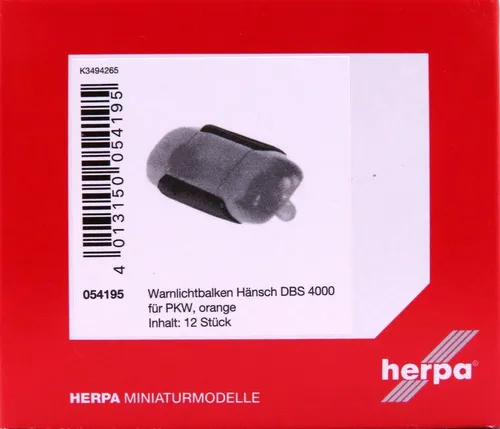 HERPA Zubehör 1:87/H0 Warnlichtbalken Hänsch DBS 4000 für PKW, orange #054195