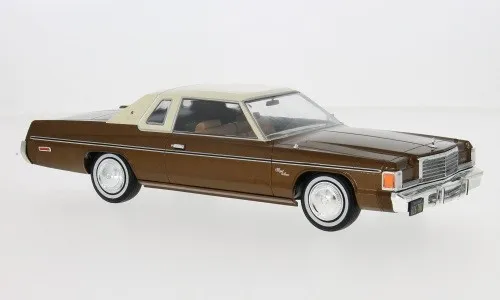 Dodge Royal Monaco Coupe 1977 Modellauto 1:24 - Detailreiches Standmodell im Maßstab 1:24, aus robustem Die-Cast-Material. Ideal für Sammler und Liebhaber klassischer Fahrzeuge. Farbe: Braun-Beige, mit OVP.