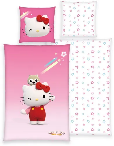 Hello Kitty Bettwäsche-Set - Bettwäsche für Kinder, mehrfarbig und mit hochwertiger Qualität für süße Träume im Hello Kitty Design.