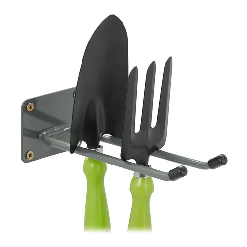 Wandhaken Gerätehalter Doppelhaken Garagenhaken 25 kg anthrazit Wandgerätehalter