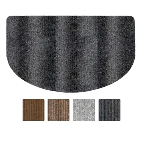 ANRO Teppich Fußmatte Schmutzfangmatte Fußabtreter Fußabstreifer Türvorleger Stribet Größe 45x75cm Carpet Schwarz