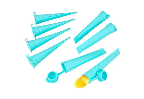 bremermann Eisform Silikon-Eisbereiter, 8er-Set // 8 Stück Spitztüten für Wassereis, (8-tlg), mit Deckel