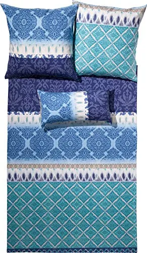 Fleuresse Bettwäsche Feinbiber blau Größe 1x 135x200 cm + 1x 40x80 cm