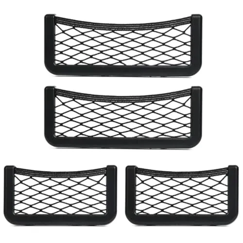 FOROREH 4Pcs Kofferraum Netztasche Auto, Selbstklebend Elastisch Ablagenetz für Auto PKW LKW