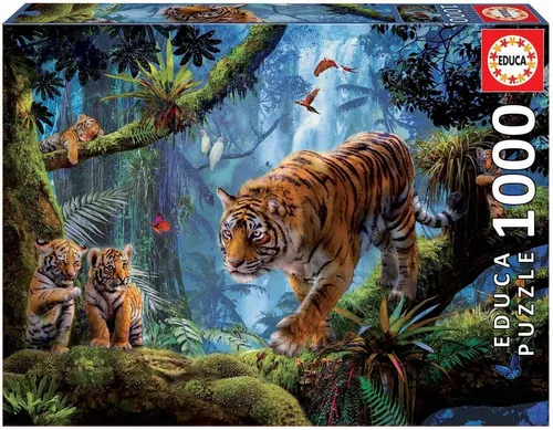 EDUCA - Puzzle 1000 Teile Tiger auf dem Baum -  - EDU17662