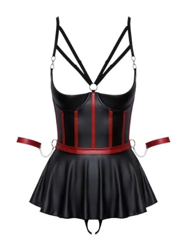 Hebeset Bondage 75B/S Schwarz/Rot in rot von Cottelli BONDAGE