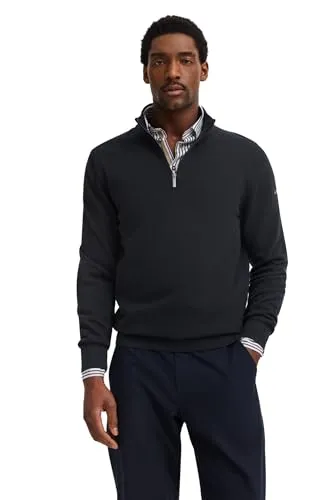bugatti Troyer 7500-95512 Modern Fit - Sportpullover aus 100 % Baumwolle, atmungsaktiv und pflegeleicht, ideal für sportliche Freizeitlooks.