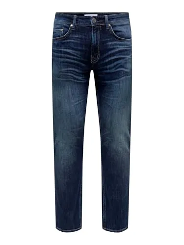 ONLY & SONS Herren Jeans ONSWEFT 3251 - Straight Fit - Blau - Modische Herrenjeans von Only & Sons im Straight Fit. Aus 98% Baumwolle und 2% Elasthan für optimalen Tragekomfort. Perfekt für jeden Anlass und vielseitig kombinierbar!