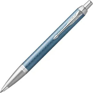 Parker IM Kugelschreiber - Blaugraue Premium-Lackierung mit Chromverzierung - Utensilien zum Schreiben und Zeichnen - Edles Design mit weichem Schreibgefühl, ideal als Geschenk für jeden Anlass.