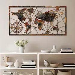 Hand-Painted Decorative Metal Wall Accessory - Wandskulpturen aus 100% Metall, einzigartig handbemalt für einen stilvollen Akzent in jedem Raum.