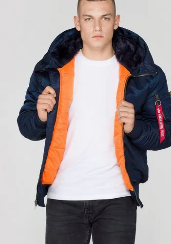 Alpha Industries MA-1 Hooded Bomberjacke - Funktionsjacke für Herren mit modischem Design, warm und leicht, ideal für Outdoor-Aktivitäten. Aus hochwertigem Nylon mit Kapuze und praktischen Taschen.