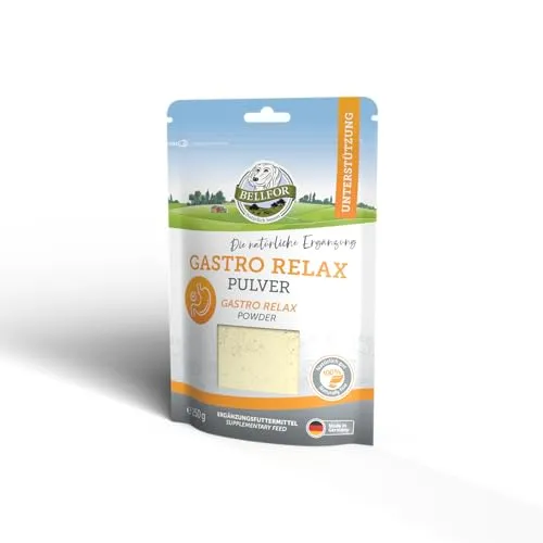 Bellfor Gastro Relax Pulver – Ergänzungsfuttermittel für Hunde – mit Molkenpulver, Pektin & Bentonit – natürliche Fütterungsergänzung – 250 g