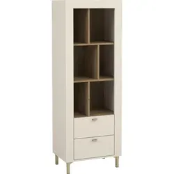 Mirjan24 Standregal Kaschmir mit 2 Schubladen, 60x169x40 cm - Elegantes Standregal für Ihr Wohnzimmer mit zwei praktischen Schubladen. Hochwertige Laminatoberfläche und modernes Design bieten Platz für Bücher und Deko. Perfekt für stilvolle Aufbewahrung.