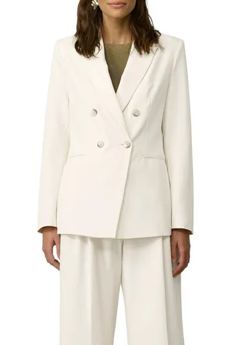 s.Oliver BLACK LABEL Jackenblazer mit Reverskragen - Eleganter Business-Blazer in Weiß, slim fit mit elastischem Material für optimalen Komfort, ideal für professionelle Auftritte.