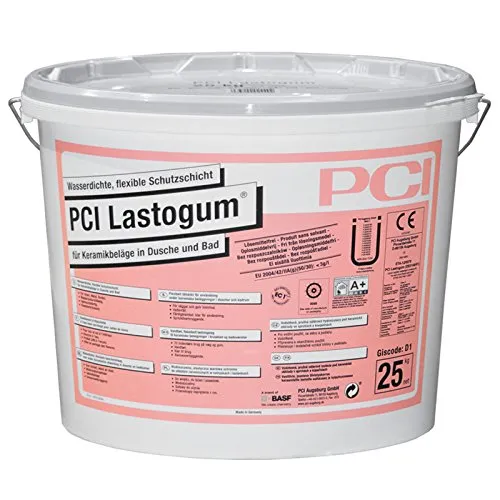 PCI LASTOGUM Schutzschicht 25 kg Grau - Flüssige Flächenabdichtung - Wasserabdichtungen für Wand und Boden, ideal für Nassbereiche wie Badezimmer und Duschen. Verarbeitbar im Roll-, Streich- oder Spachtelverfahren.