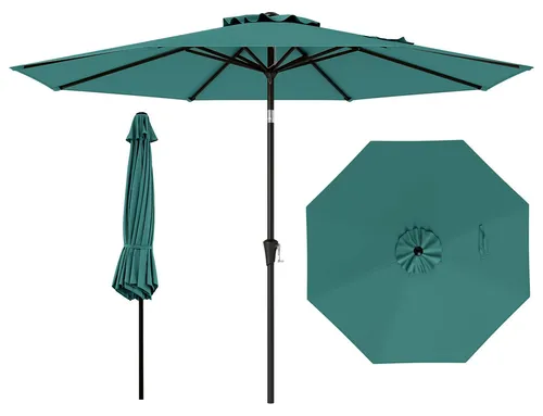 COSTWAY Sonnenschirm 300 cm – Flexibler Terrassenschirm mit Kurbel - Der COSTWAY Sonnenschirm bietet mit 300 cm Durchmesser und einem praktischen Neigungsmechanismus optimalen Schatten für Garten und Terrasse. Robuste Konstruktion und einfache Handhabung durch Kurbel.