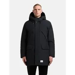 khujo Herren Kurzmantel Figaro Port Blue Gr. S - Stylischer Wintermantel mit funktionalen Details: Robustes Obermaterial, gefütterte Kapuze und verstellbare Taille für optimalen Komfort. Ideal für kühle Tage und vielseitig kombinierbar.
