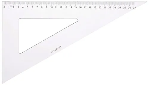 Graph'it GI41681 Zeichendreieck, 60°, 2 schmutzabweisende Kanten, 30 cm, transparent