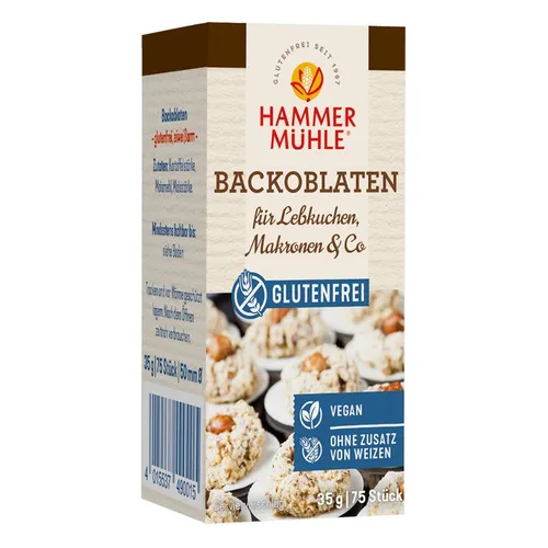 Backoblaten - Glutenfreie Backoblaten für Ihre Weihnachtsbäckerei - Mehl - Perfekt für Lebkuchen und Makronen, glutenfrei und vielseitig einsetzbar das ganze Jahr über.