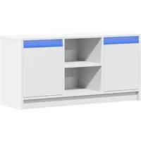 vidaXL TV Schrank mit LED - TV-Halterung mit RGB-LED-Beleuchtung für eine personalisierte Lichtshow und reichlich Stauraum für Medien und Deko im Wohnzimmer.