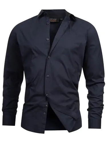 Indicode Herren INKamby Hemd einfarbig aus 97% Baumwolle | Navy, XL - Klassisches Herrenhemd in Navy, ideal für Büro und Freizeit. Der angenehme Stoff sorgt für hohen Tragekomfort und passt zu jedem Anlass. Verfügbar in Regular Fit für eine perfekte Passform.