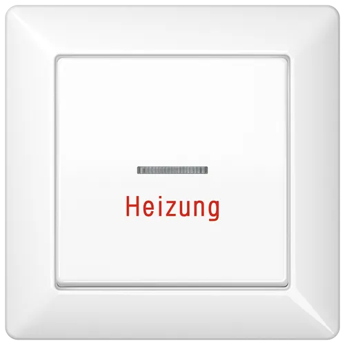 Jung AS590HWW Wippe mit Rahmen mit Lichtleiter, Aufschrift 