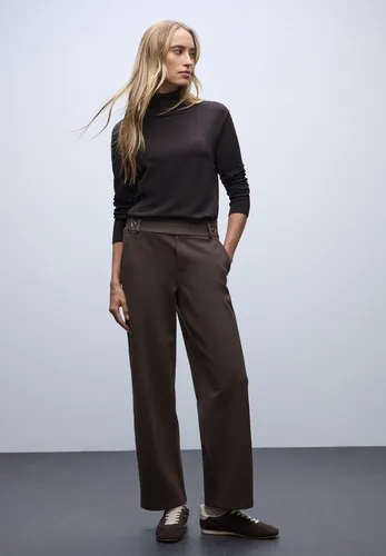 Street One Straight Leg Hose in Deep Roast Brown