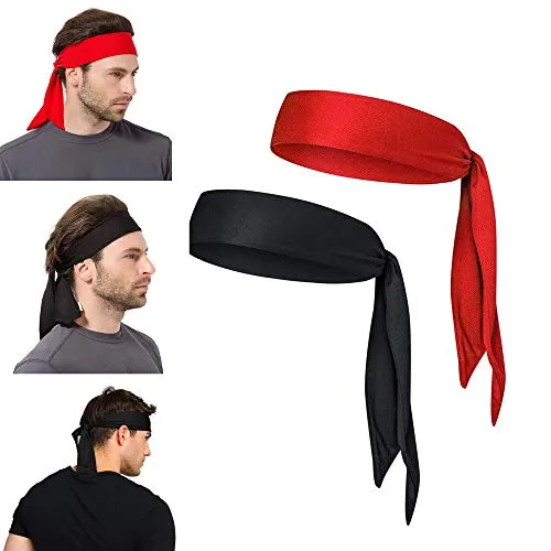Yizhet 2 Stück Sport Stirnband Herren Stirnband Tennis Headband Laufen Stirnband Schweißband, Feuchtigkeit Wicking Haarband für Yoga, Tennis, Laufen, Basketball, Stirnbänder für Damen und Herren