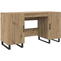 vidaXL Industriedesk mit Stauraum aus Artisan Eiche - Kinderschreibtisch im industriellen Design mit viel Stauraum und robusten Materialien. Ideal für Home-Offices und kreative Studios, fördert die Produktivität und hält alles ordentlich.