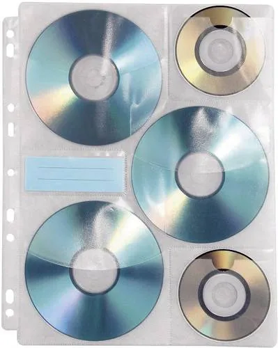 Hama 6fach CD/DVD Ordner-Hülle 6 CDs/DVDs/Blu-rays Kunststoff Transparent-Weiß 10 St. (B x H x T) 238 x 1 x 295mm 49835