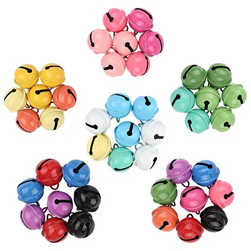 Bunter Glöckchen Glocke - 45 Pcs, Farben, Metall, DIY, Schlüsselanhänger, Weihnachtsdekoration