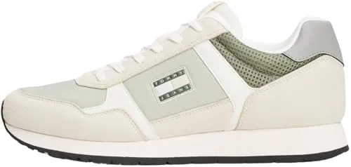 Tommy Jeans Herren Runner Sneaker Casual Low Top, Grün (Aruba Green), 42 - Herren-Sneaker mit stilvollem Design und hochwertigem Material für optimalen Tragekomfort. Ideal für Alltag und besondere Anlässe, inspiriert von 90er Streetwear.