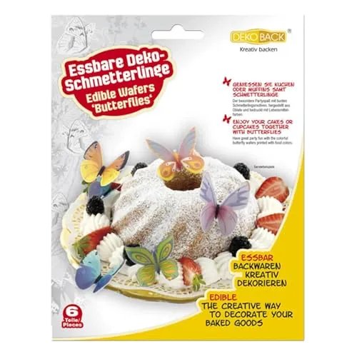 Dekoback Essbare Deko-Schmetterlinge (6 teilig)