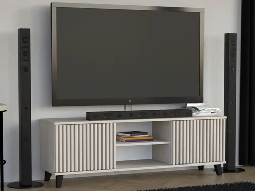 Beautysofa Lowboard mit Lamellenfront, 150x50x40 cm - Elegantes Lowboard aus Holzwerkstoff mit markanter Lamellenfront. Stabil, langlebig und mit flexiblen Gestaltungsmöglichkeiten – ideal für Ihr Wohnzimmer!