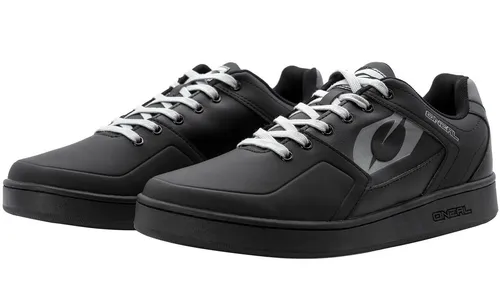 O’NEAL Fahrradschuhe Herren Flat Pedal Schwarz Grau - Fahrradschuhe mit einzigartiger Honey Rubber®-Sohle für optimalen Grip und Fußrepositionierung, ideal für Komfort und maximale Treteffizienz beim Biken.