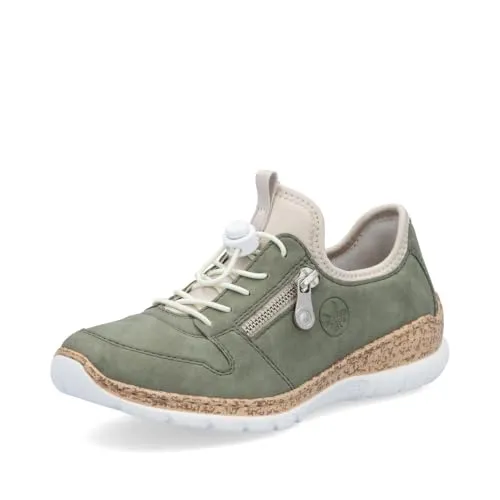 Rieker Damen Low-Top Sneaker N42G0 - Damen-Sneaker mit komfortablem Keilabsatz von 3.7 cm, ideal für den Alltag und Freizeitaktivitäten.