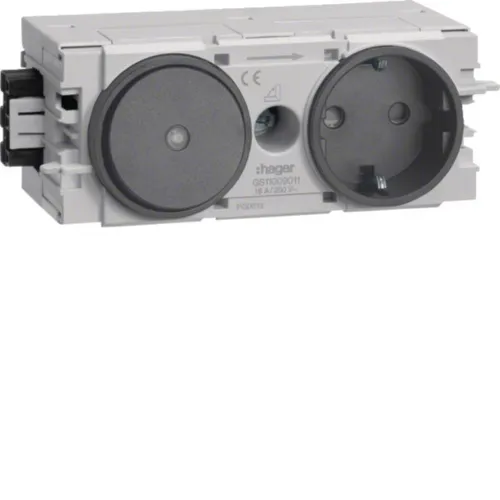 tehalit Steckdose + Schalter C-Profil, graphitschwarz von Tehalit Steckdose Abdeckung