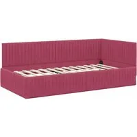 vidaXL Samt Bettgestell Eck-Plattform modern in rot von vidaXL