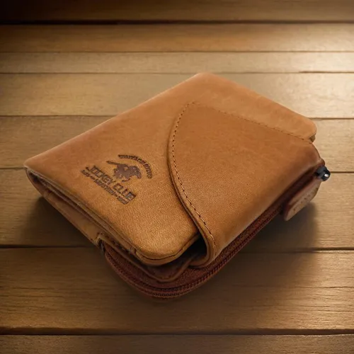 Lemasi kleine echt Leder Geldbörse mit RFID Schutz in braun von Jockey Club