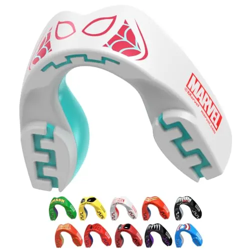 Marvel Spider-Gwen Sport Zahnschutz Erwachsene und Kinder Sport Mundschutz Für alle Vollkontakt-Sportarten einschließlich Rugby, MMA, Kampfsport, Kickboxen, Judo, Hockey & Boxe