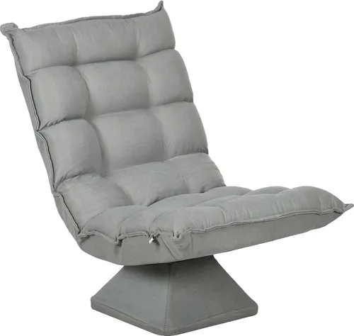 HOMCOM Bodenstuhl mit Verstellbarer Rückenlehne - Sofas & Couches: Gepolstertes Lazy Sofa mit 360° drehbarer Rückenlehne für hohen Komfort und elegantes Design, ideal für Büro und Wohnzimmer.