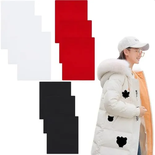 SHULLIN 9 Stück Nylon Reparatur Patches Selbstklebende Nylon Patches Reparatur Flicken Selbstklebend Stoff Patch Wasserdicht Reparaturflicken Stoffreparatur Flicken(schwarz,weiß,rot)