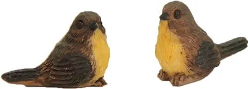 FADEDA 2X Vögel/Höhe:2 cm/handbemalt/detailgetreue Krippen Figuren - Weihnachten Tisch Dekoration Krippe Zubehör