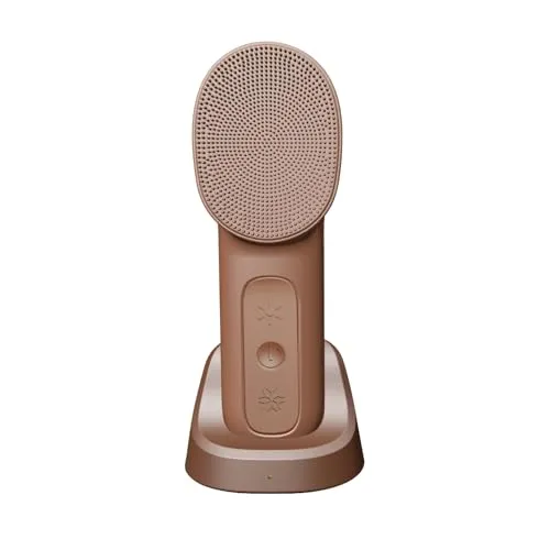 Gesichtsreinigungsbürste Elektrisch aus Silikon ELBA 3-in-1 - Gesichtsbürste für Tiefenreinigung Peeling Gesicht und Massage - Gesichtsreinigungsgerät mit LED Phototherapie und Heiße/Kühle Behandlung