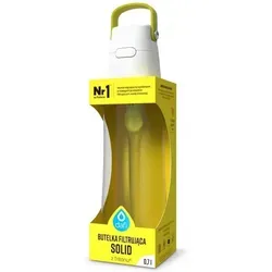 Dafi Solid Trinkflasche mit Filter, gelb, 0,7l - Praktische Wasserflasche aus robustem Tritan mit integriertem Filter für frisches Wasser unterwegs. Ideal für aktive Menschen.