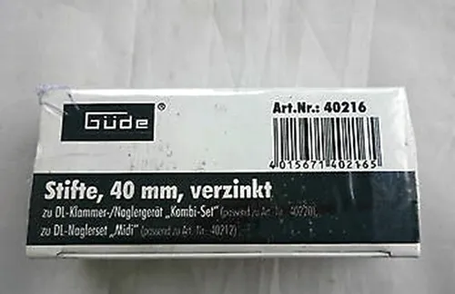 Güde Druckluft Nagler Stifte 40 mm / 5000 Stück  past zu Naglergerät Kombi-Set